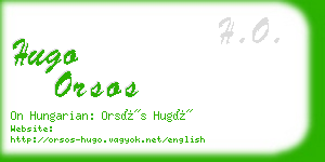 hugo orsos business card